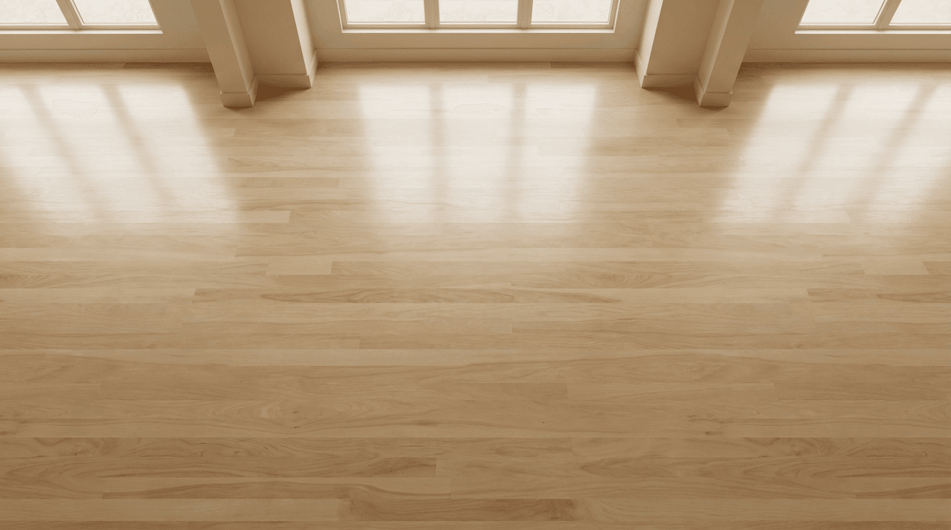 Newly installed hardwood floor in a sunlit Toronto living room