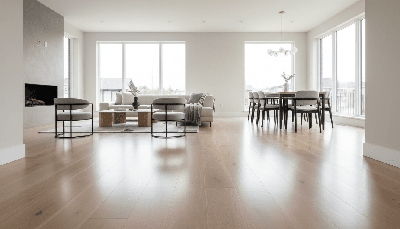 Walnut hardwood floor in a renovated Toronto condo